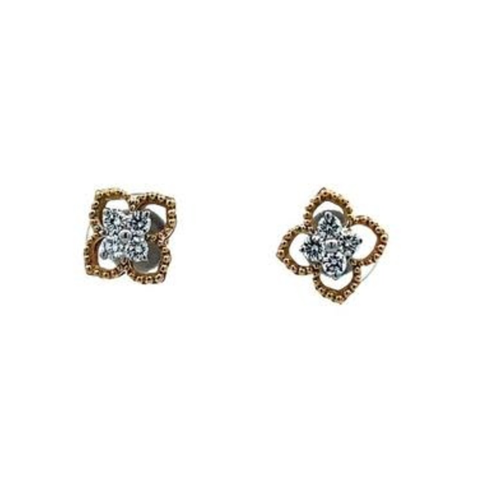 PeJay Creations Yellow and White Gold Diamond Pedal Style Earrings
