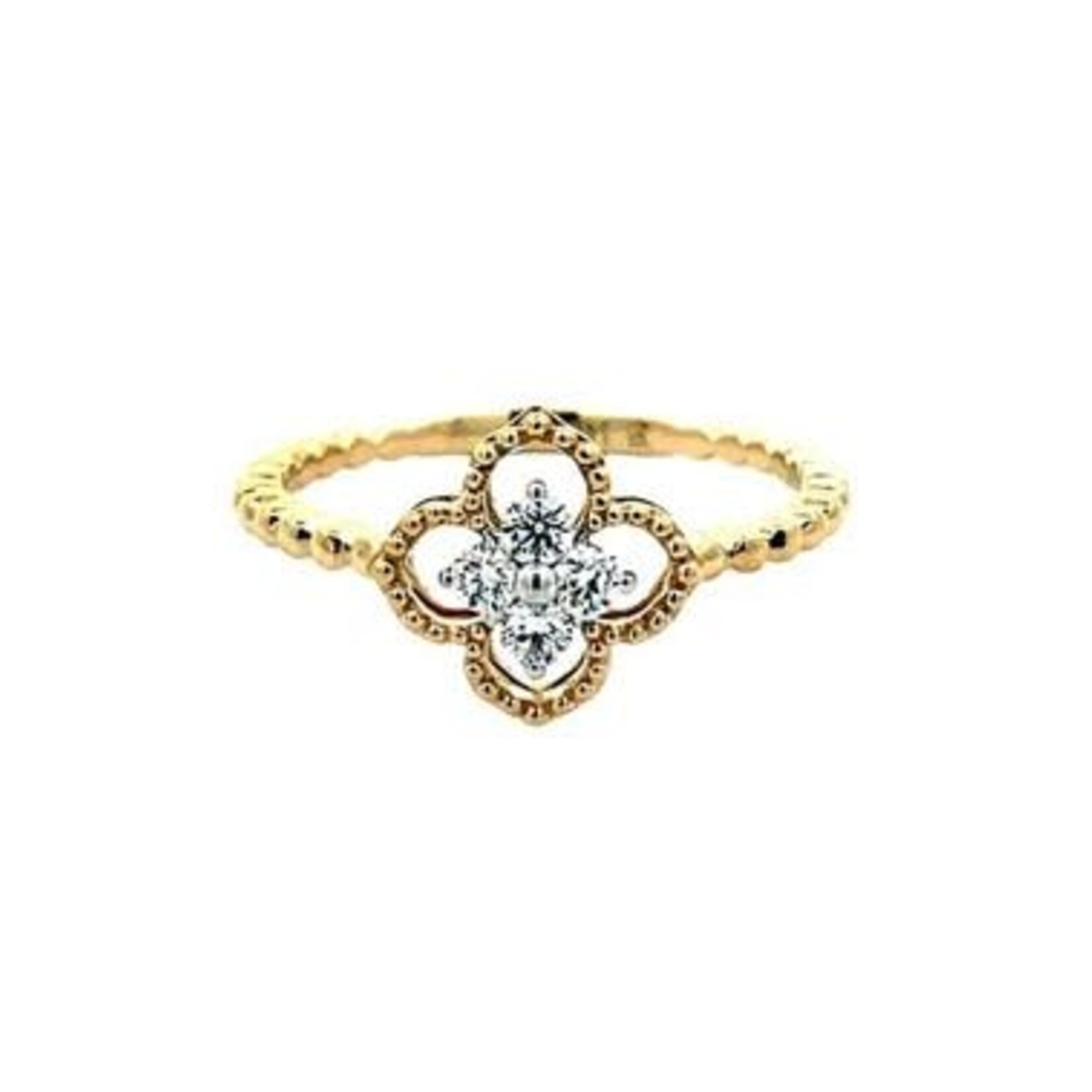 PeJay Creations 14 Karat Ladies Four (4) Round Diamond Ring, 0.16 total carat weight