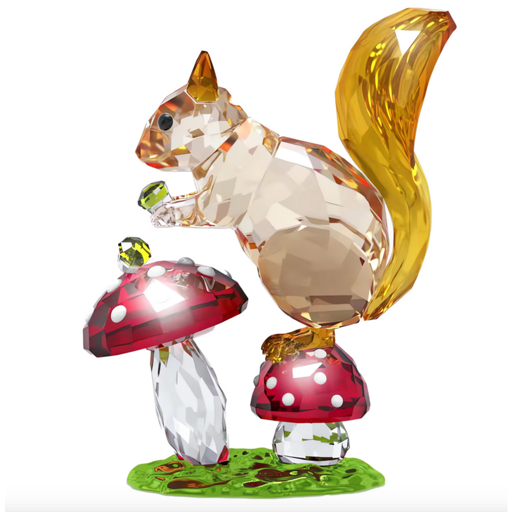 Swarovski Idyllia Squirrel and Mushrooms Crystal Figurine