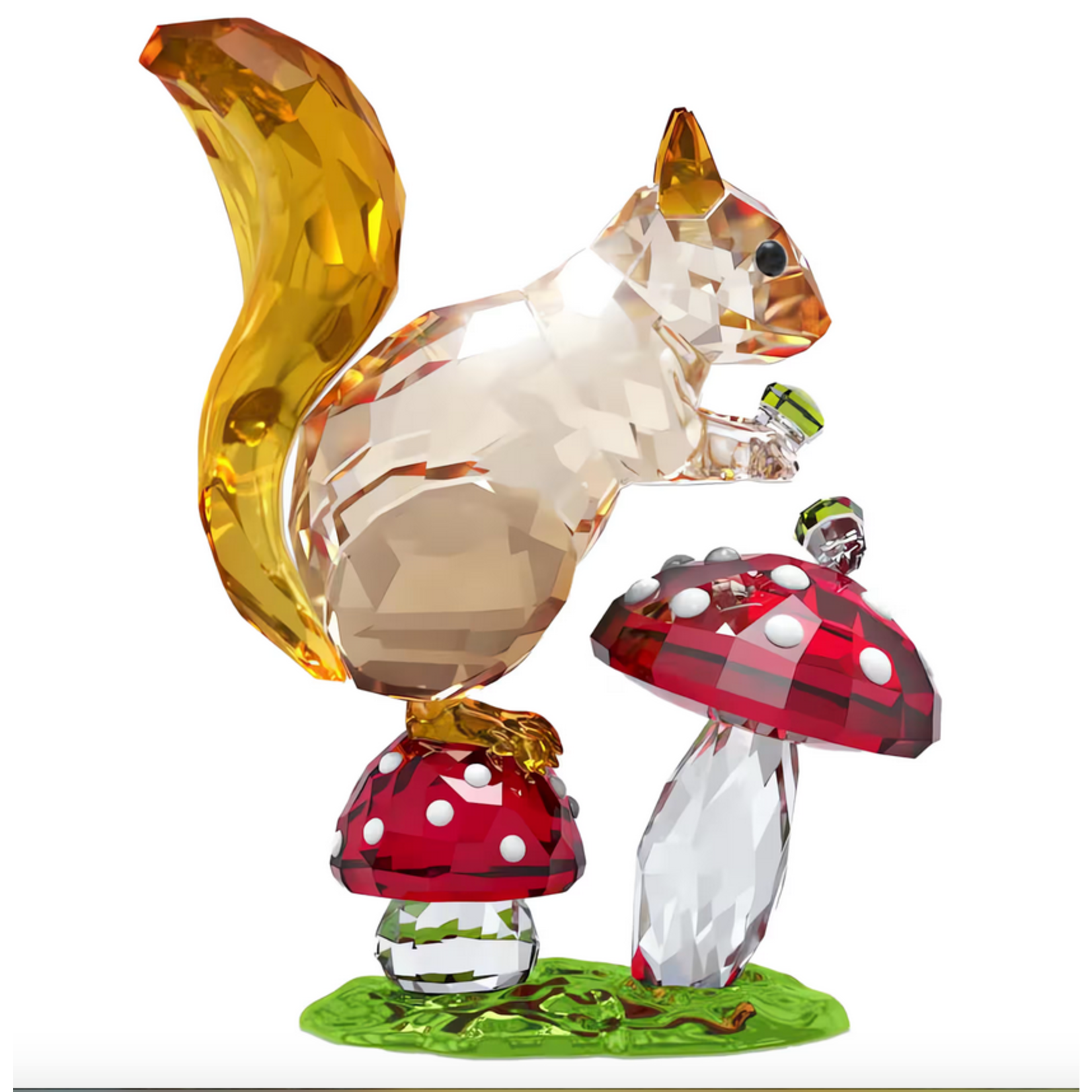 Swarovski Idyllia Squirrel and Mushrooms Crystal Figurine