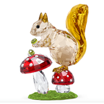 Swarovski Idyllia Squirrel and Mushrooms Crystal Figurine