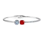 Chatham 14 Karat White Gold Lab-Grown Ruby & Diamond Cuff