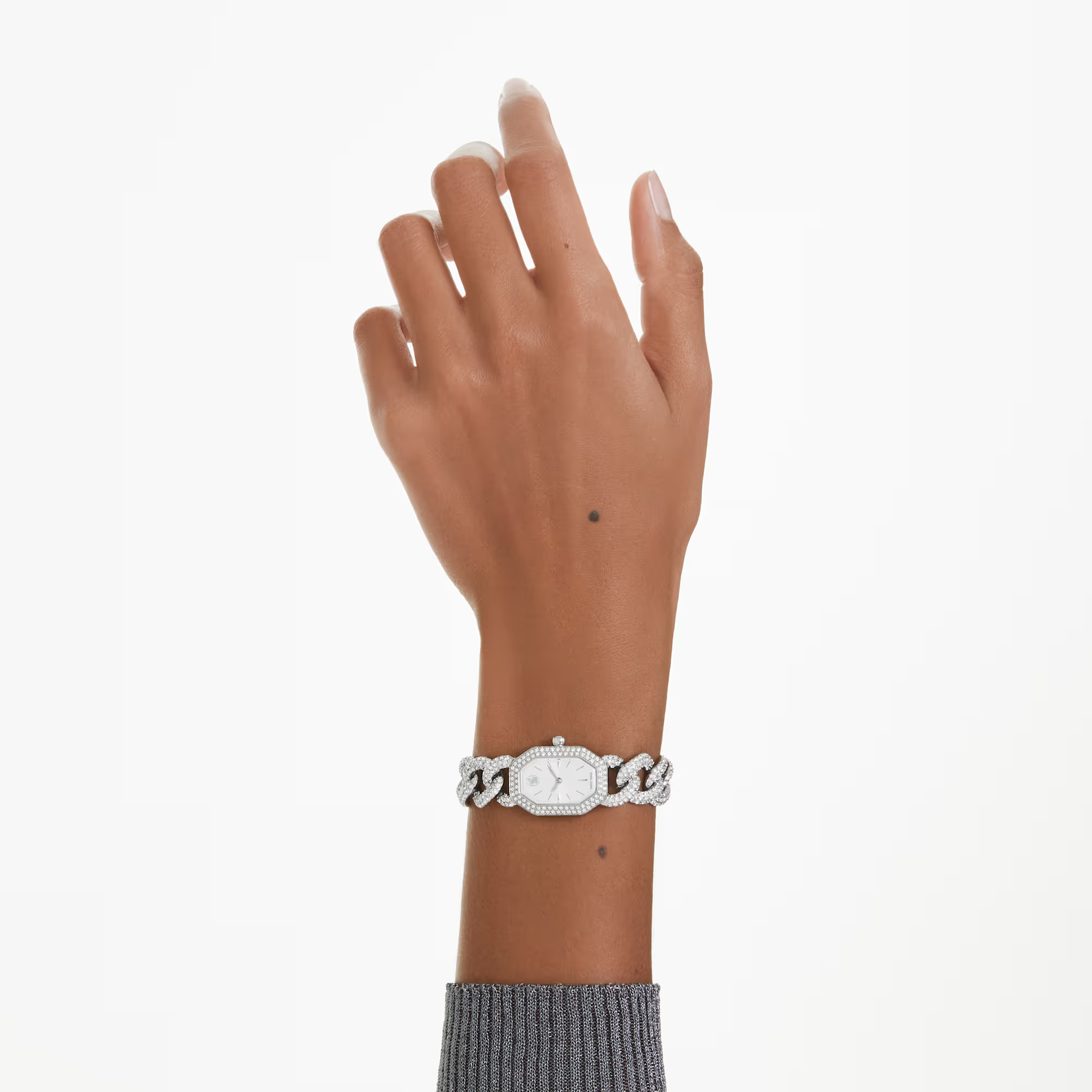 Swarovski Dextera Chain watch Swiss Made, Crystal bracelet, Silver tone, Stainless Steel
