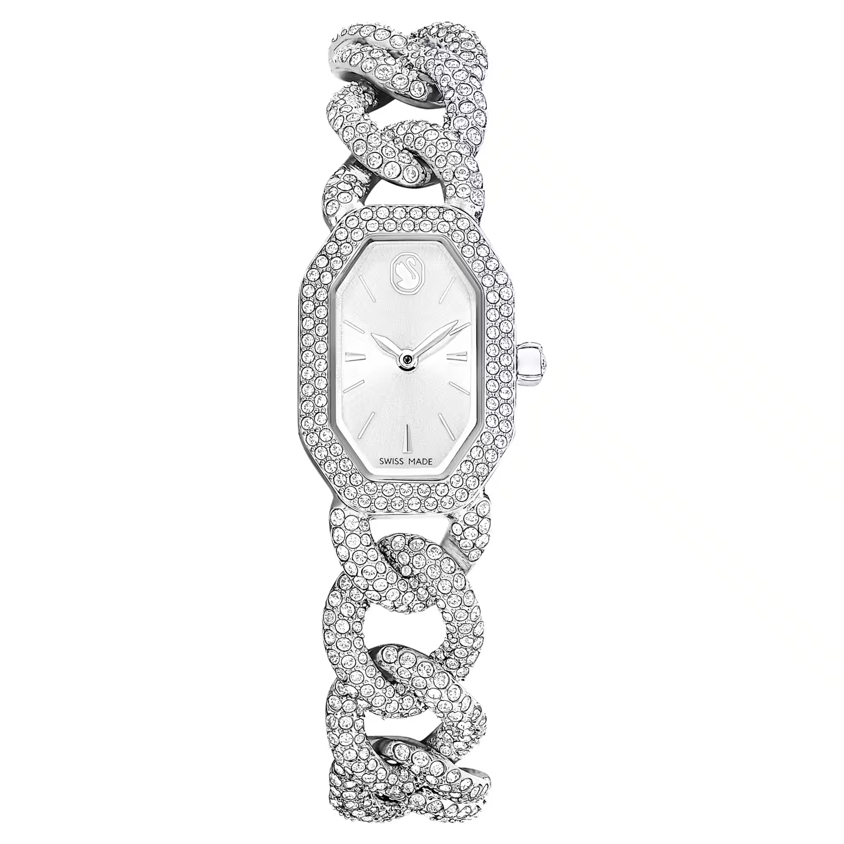 Swarovski Dextera Chain watch Swiss Made, Crystal bracelet, Silver tone, Stainless Steel