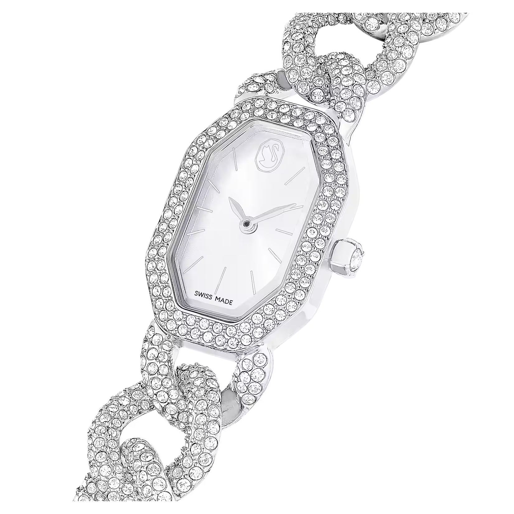 Swarovski Dextera Chain watch Swiss Made, Crystal bracelet, Silver tone, Stainless Steel