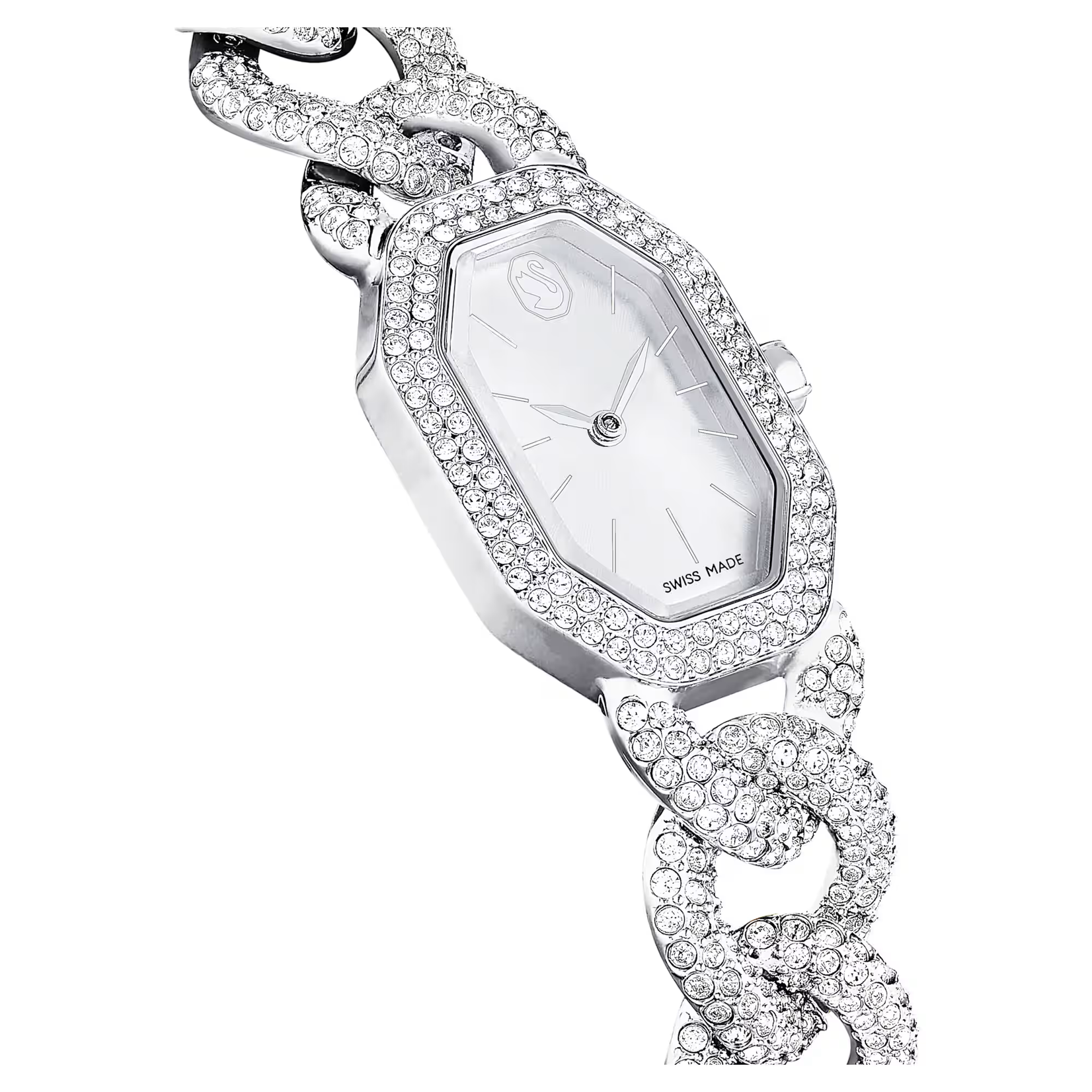 Swarovski Dextera Chain watch Swiss Made, Crystal bracelet, Silver tone, Stainless Steel