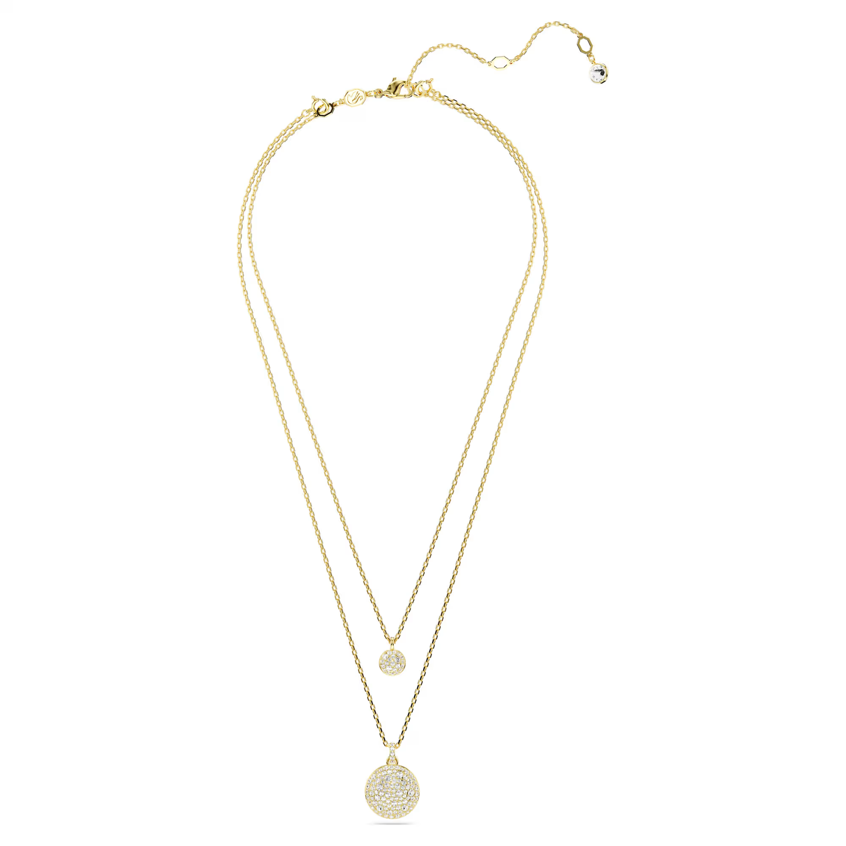 Swarovski Sublima layered pendant White, Gold-tone plated
