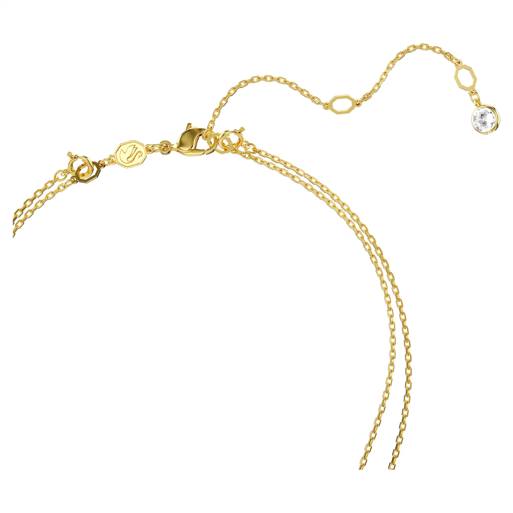 Swarovski Sublima layered pendant White, Gold-tone plated