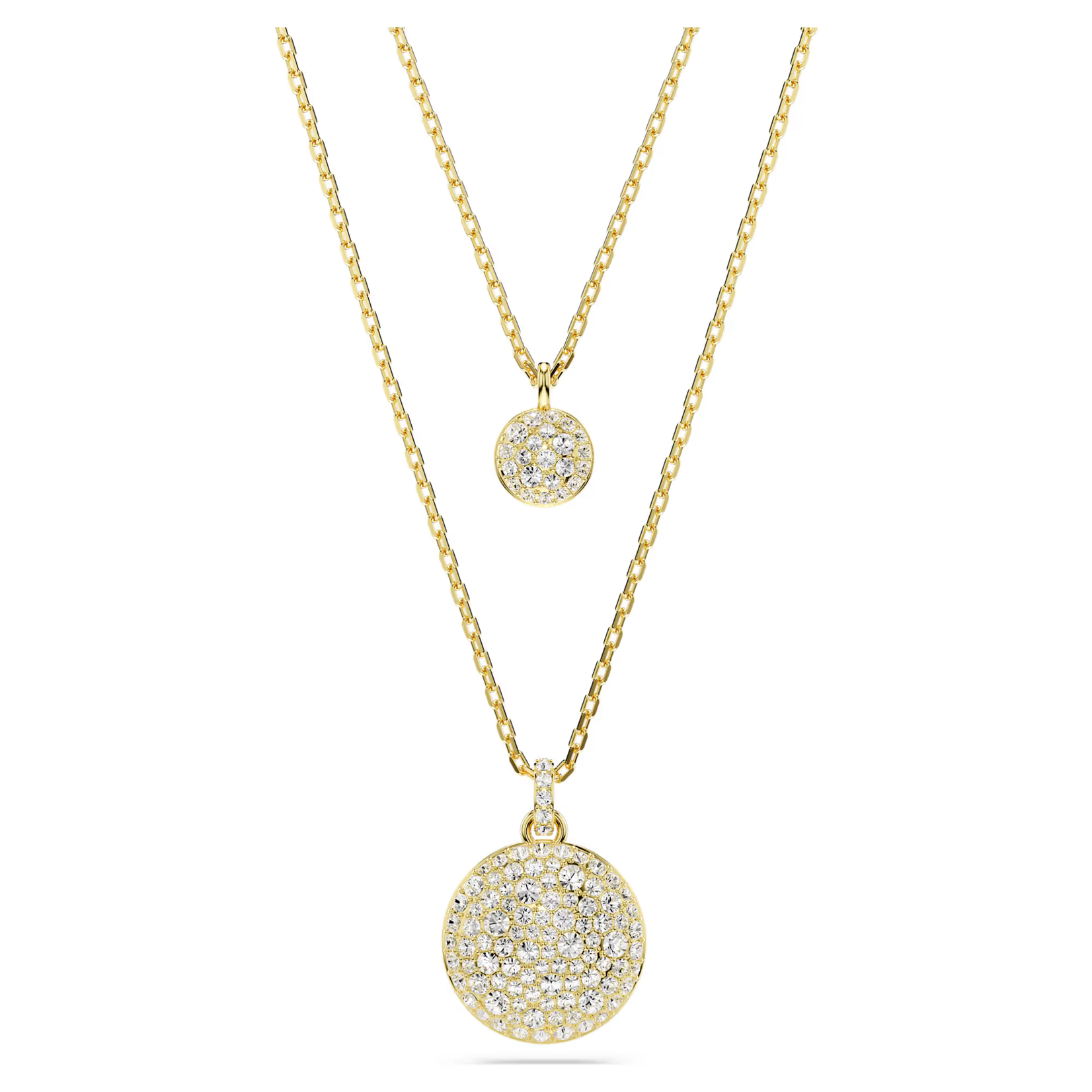 Swarovski Sublima layered pendant White, Gold-tone plated