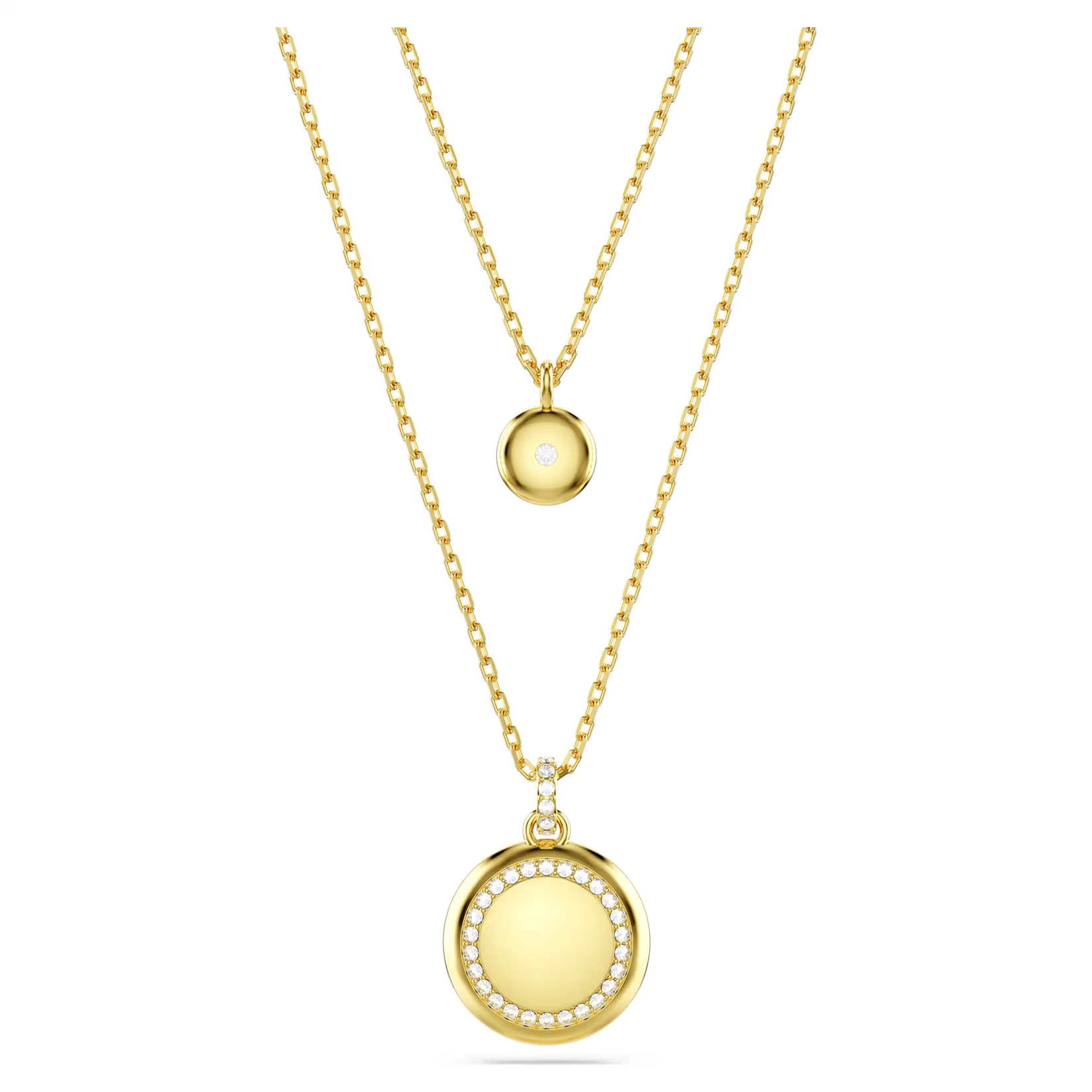 Swarovski Sublima layered pendant White, Gold-tone plated