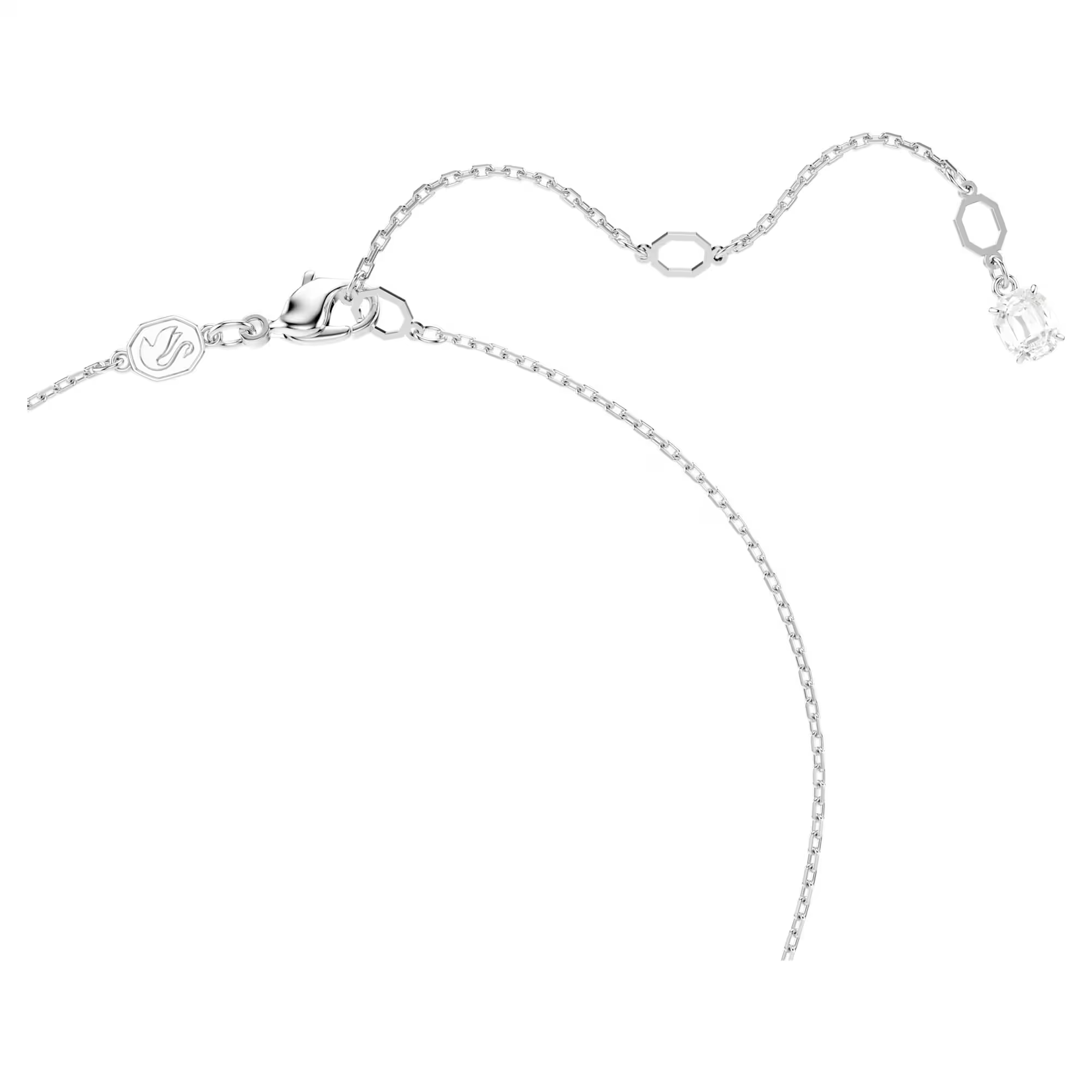 Swarovski  Hyperbola pendant Mixed cuts, Twist, White, Rhodium plated