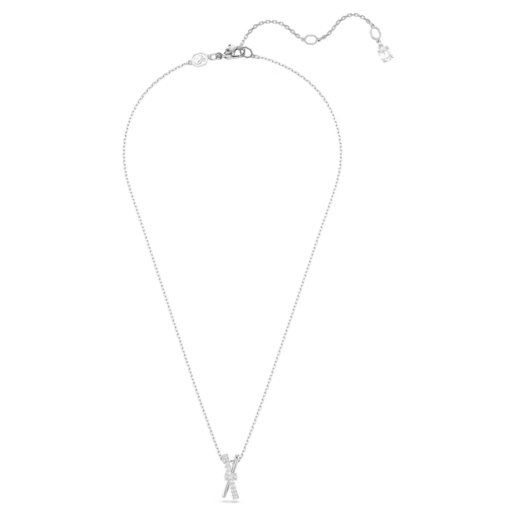 Swarovski  Hyperbola pendant Mixed cuts, Twist, White, Rhodium plated