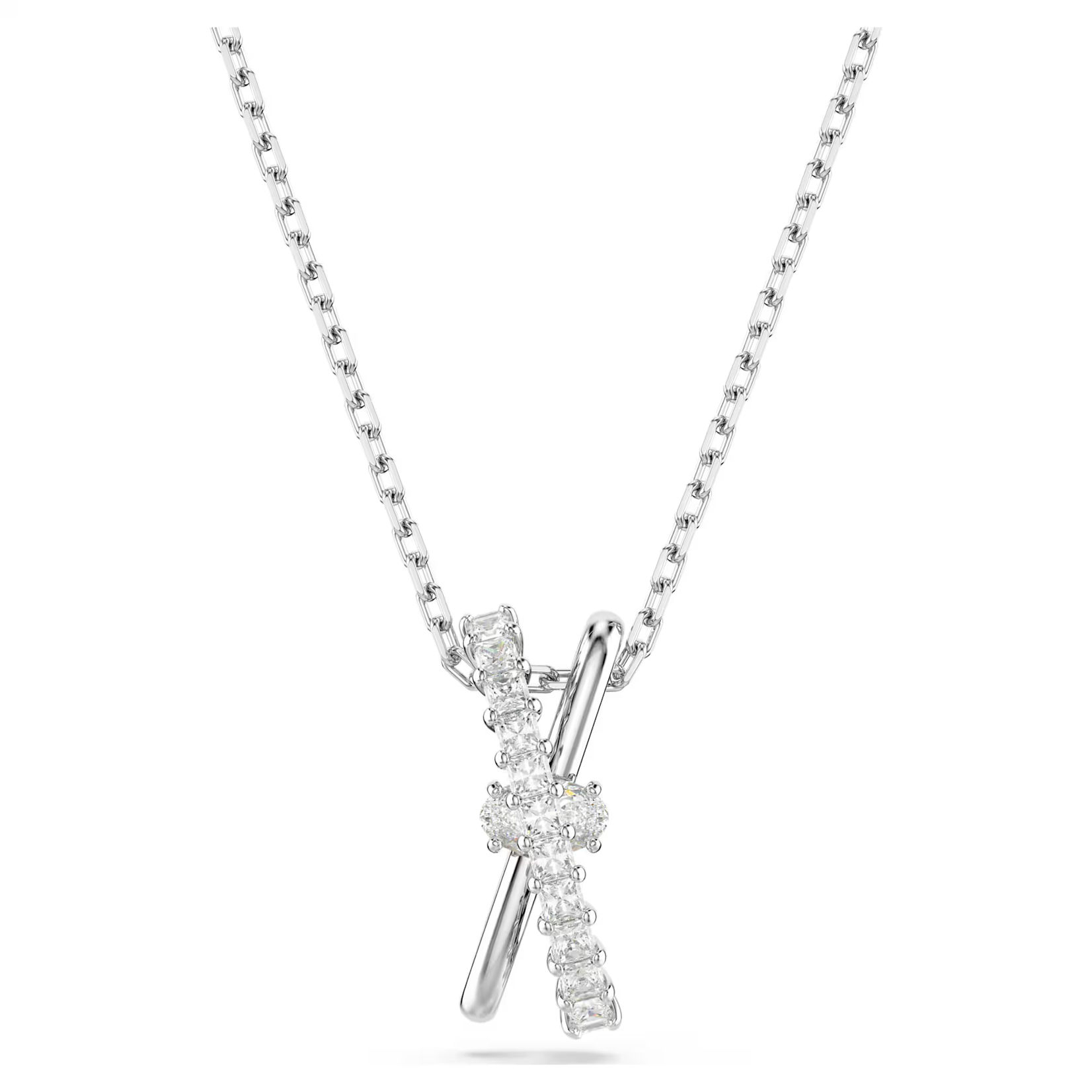Swarovski  Hyperbola pendant Mixed cuts, Twist, White, Rhodium plated