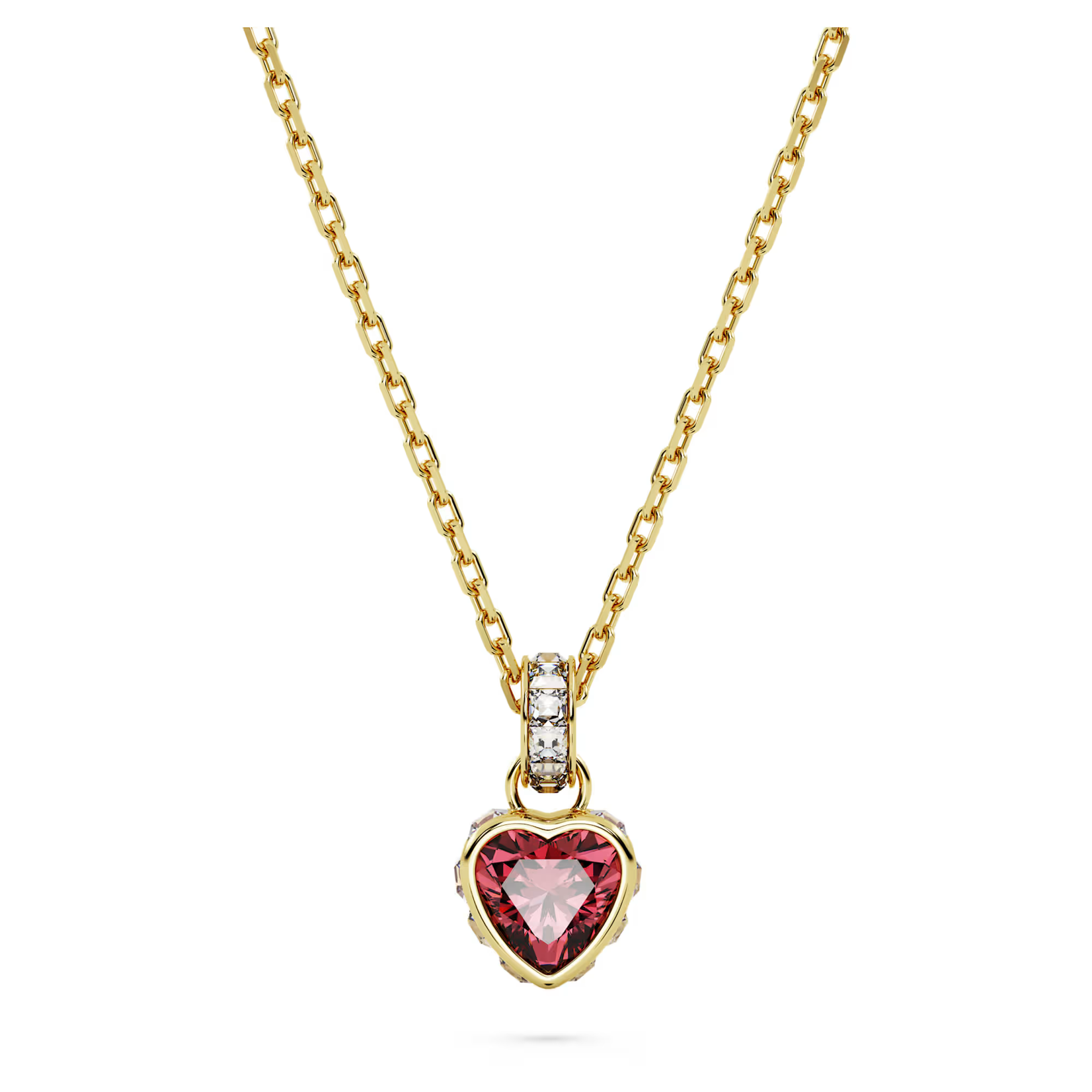 Swarovski Chroma pendant Heart, Red, Gold-tone plated