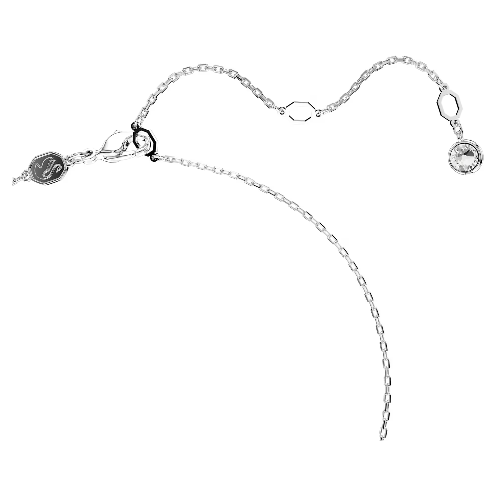 Swarovski Hyperbola pendant Pavé, Infinity, White, Rhodium plated