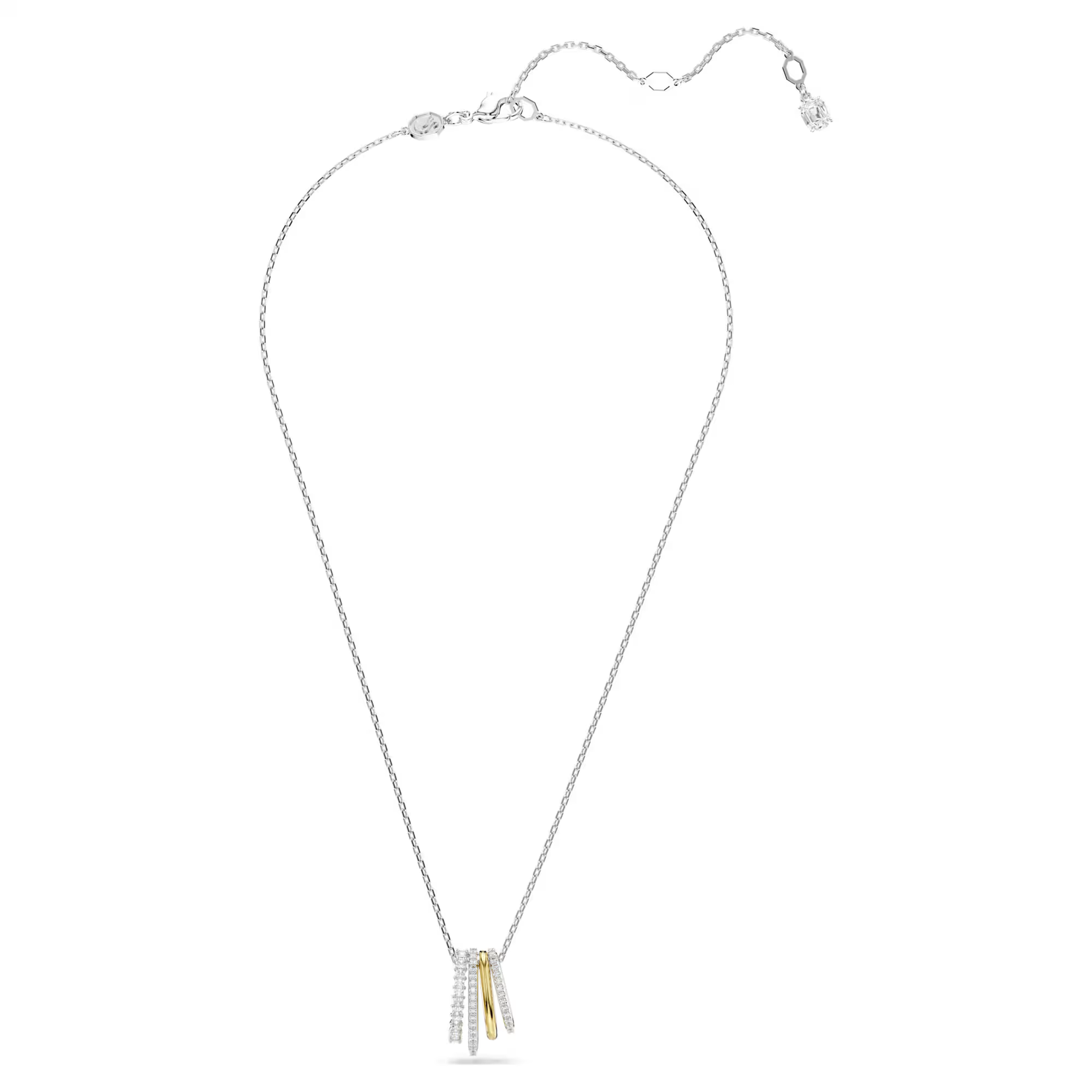 Swarovski Hyperbola pendant Mixed cuts, White, Mixed metal finish