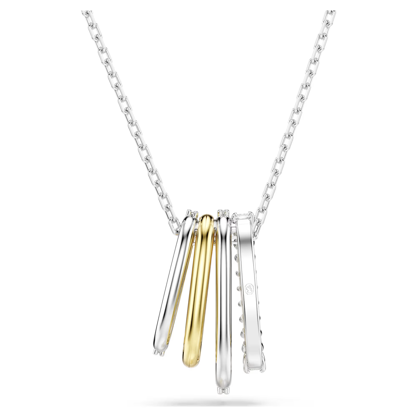 Swarovski Hyperbola pendant Mixed cuts, White, Mixed metal finish