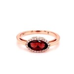PeJay Creations 14 Karat Rose Gold Garnet & Diamond Ring