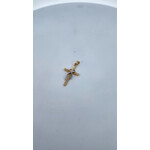 14 Karat Two-Tone Gold Rope Cross Pendant