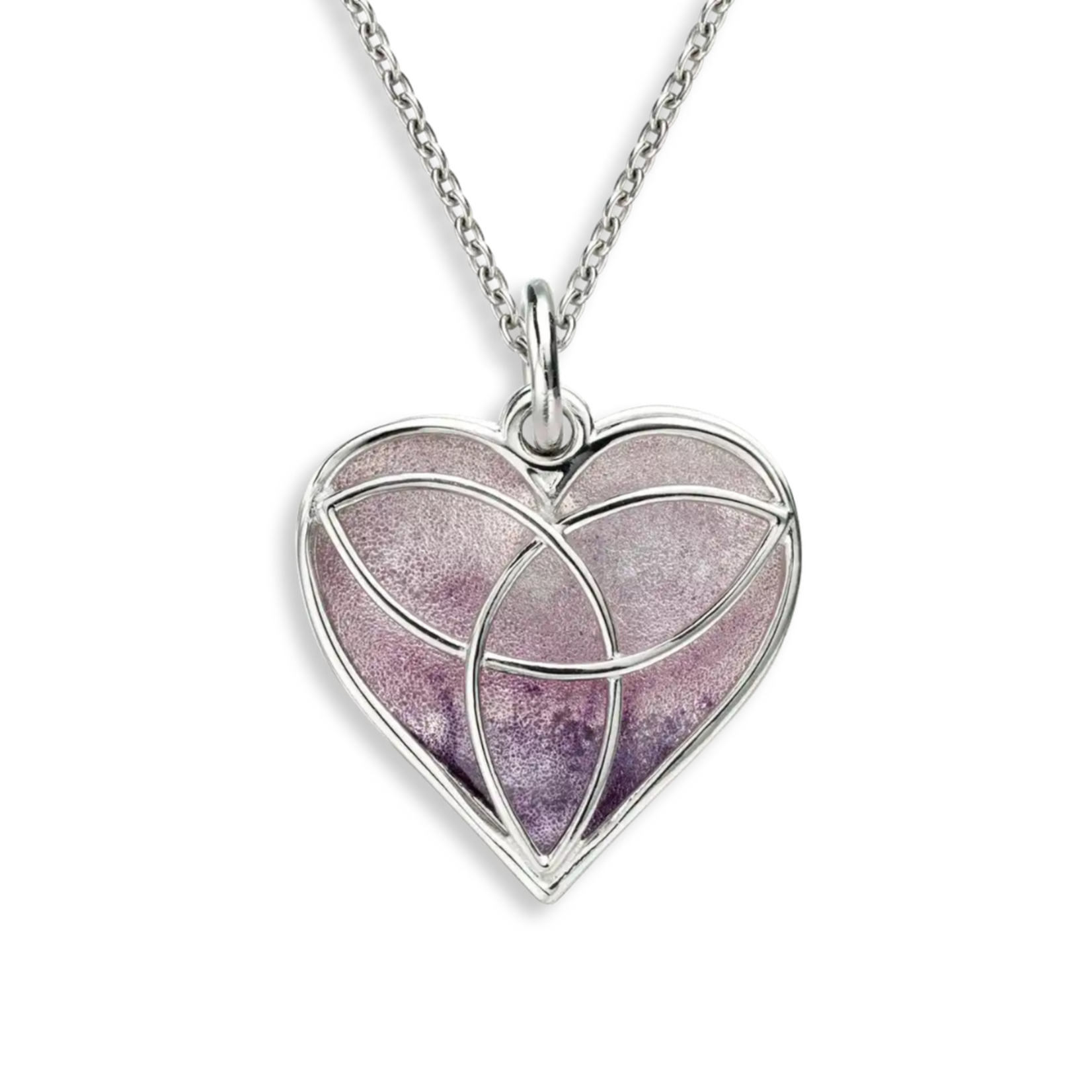Nicole Barr Sterling Silver 2-Piece Purple Heart Celtic Necklace