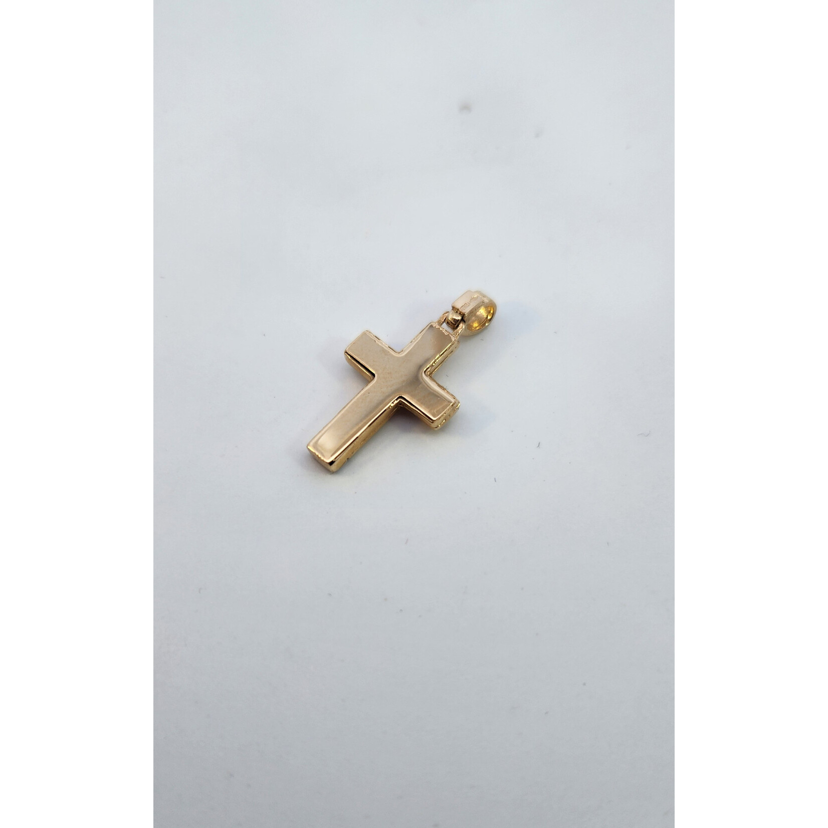 14 Karat Two-Tone Gold Puffed 3D Cross Pendant