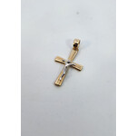 14 Karat Two-Tone Gold Tapered Crucifix Pendant