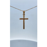 14 Karat Yellow Gold 18" Plain Cross Necklace