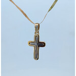 14 Karat Two-Tone Gold Double Cross Pendant