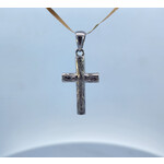 Alamea 14 Karat White Gold Scroll Cross Pendant