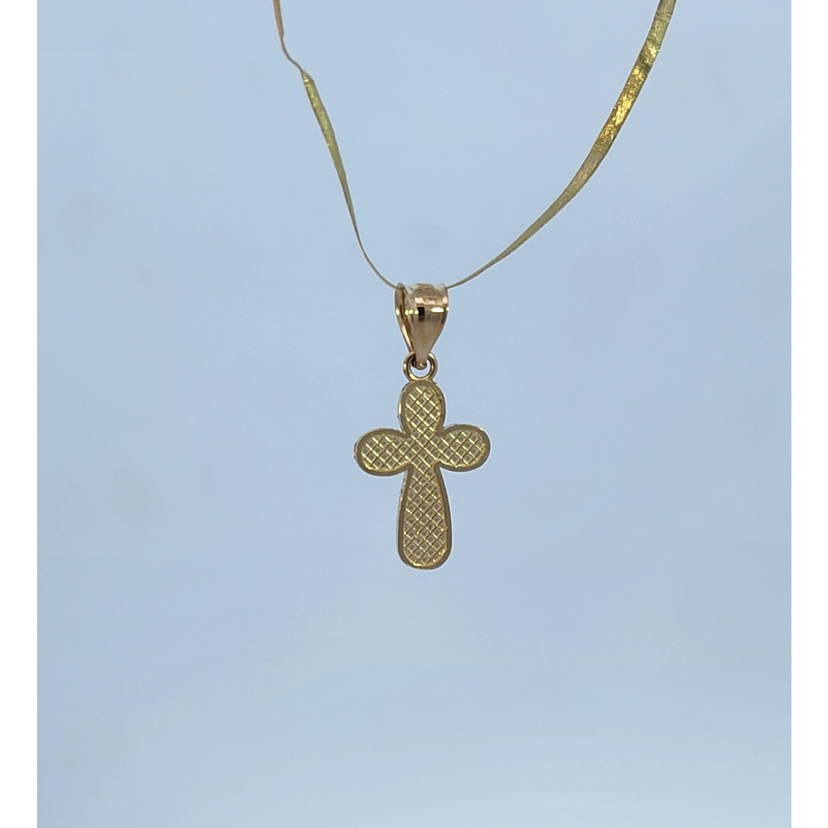 14 Karat Yellow Gold Rounded Crucifix Pendant