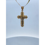 14 Karat Two-Tone Gold Filigree Crucifix Pendant