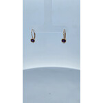14 Karat Yellow Gold Oval Amethyst Beaded Diamond Earrings