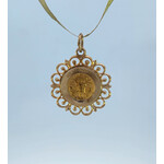 14 Karat Yellow Gold Fancy Holy Communion Medal Charm