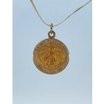 14 Karat Yellow Gold Saint Peregrine Medal Charm