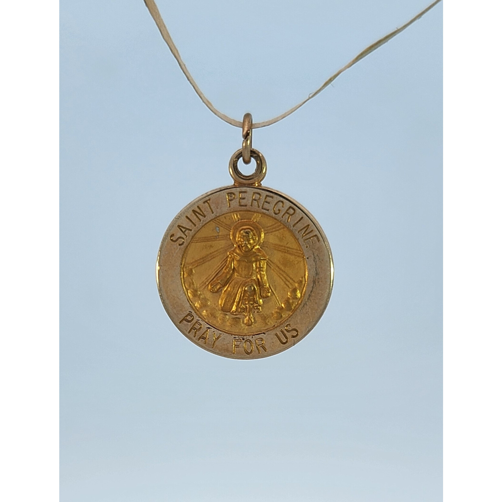 14 Karat Yellow Gold Saint Peregrine Medal Charm