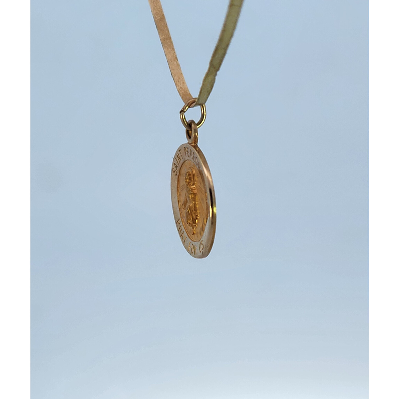 14 Karat Yellow Gold Saint Peregrine Medal Charm