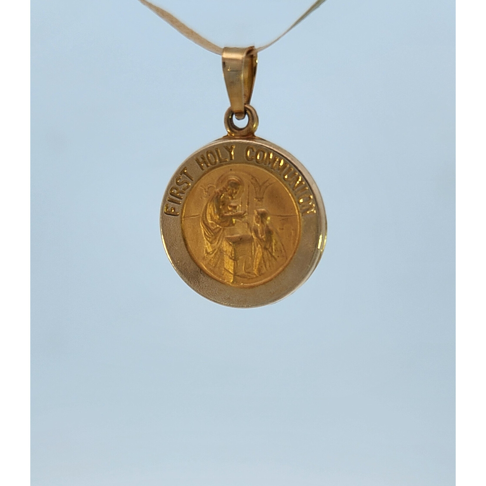 14 Karat Yellow Gold First Holy Communion Medal Charm