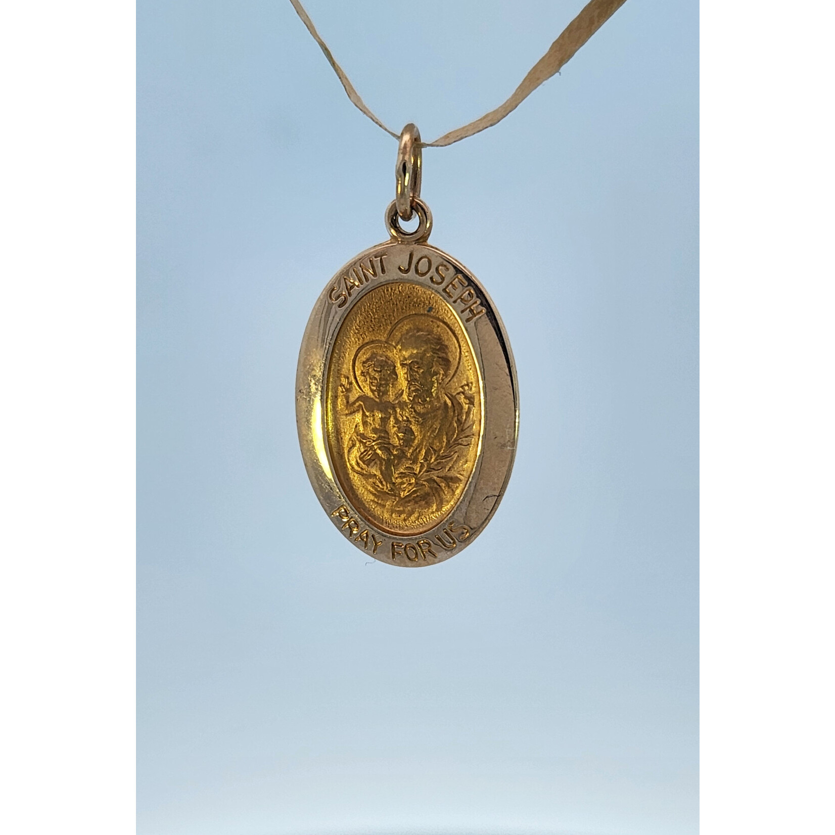 14 Karat Yellow Gold Saint Joseph Medal Charm