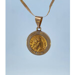 14 Karat Yellow Gold Saint Anthony Medal Disc Charm