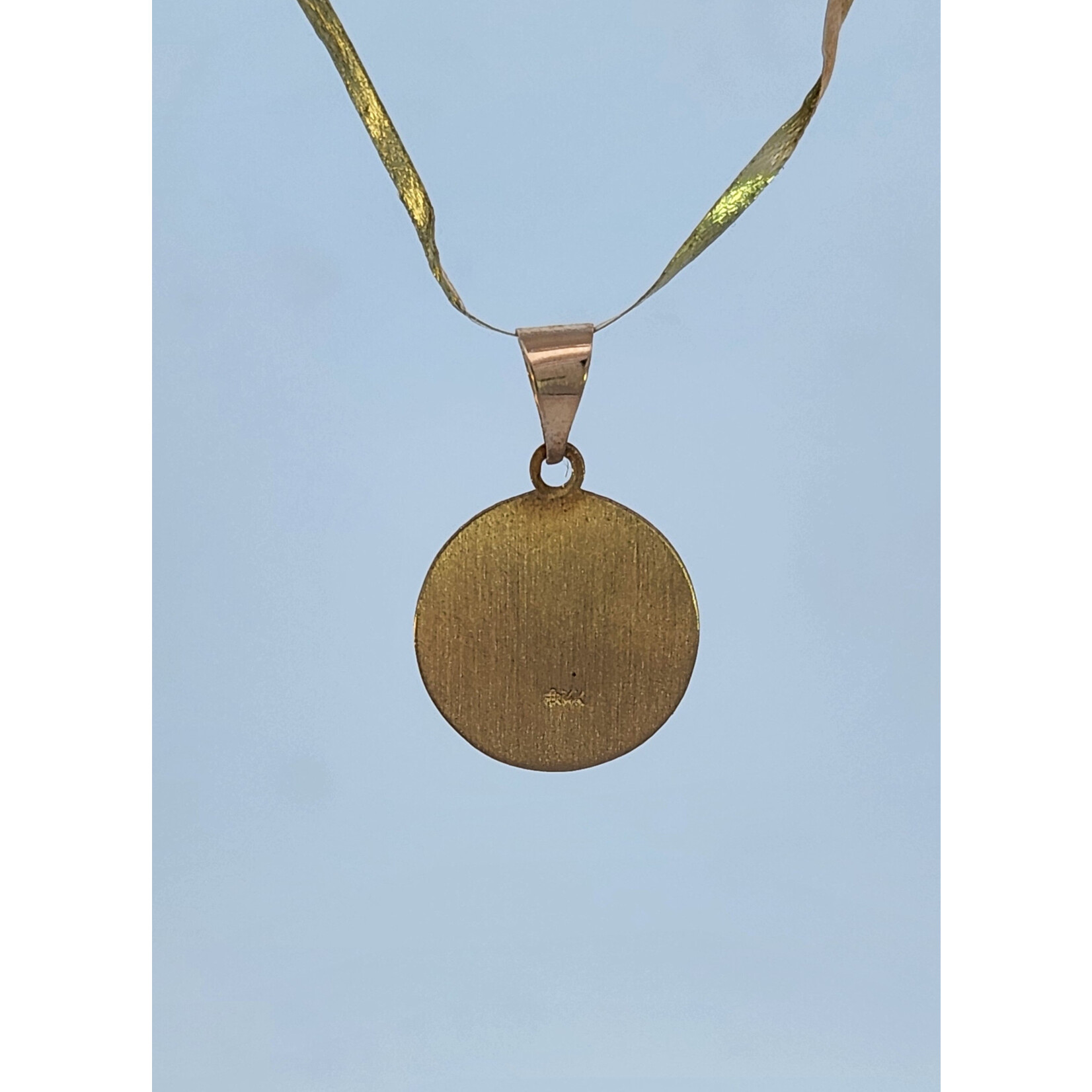 14 Karat Yellow Gold Saint Anthony Medal Disc Charm
