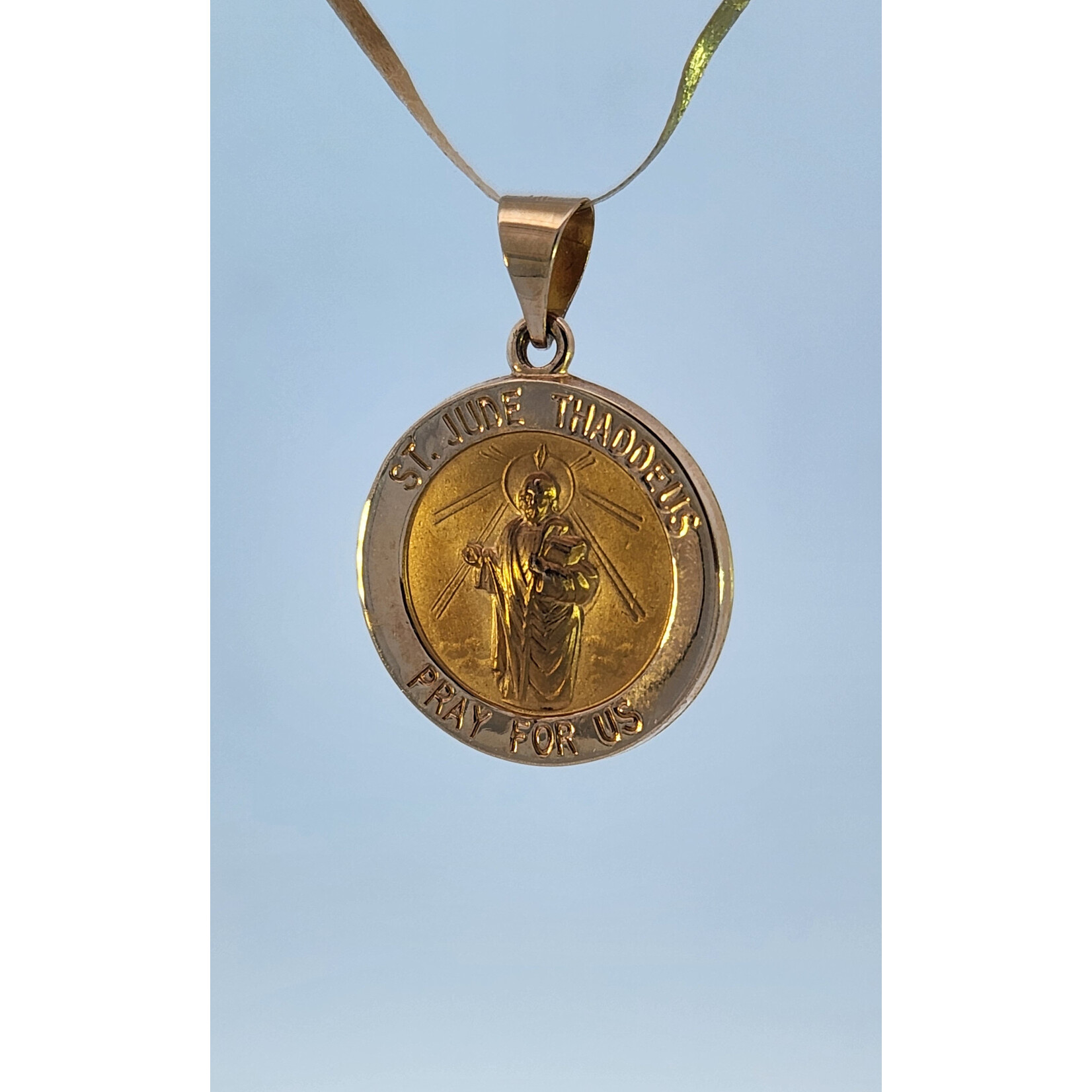 14 Karat Yellow Gold Saint Jude Thaddeus Medal Charm