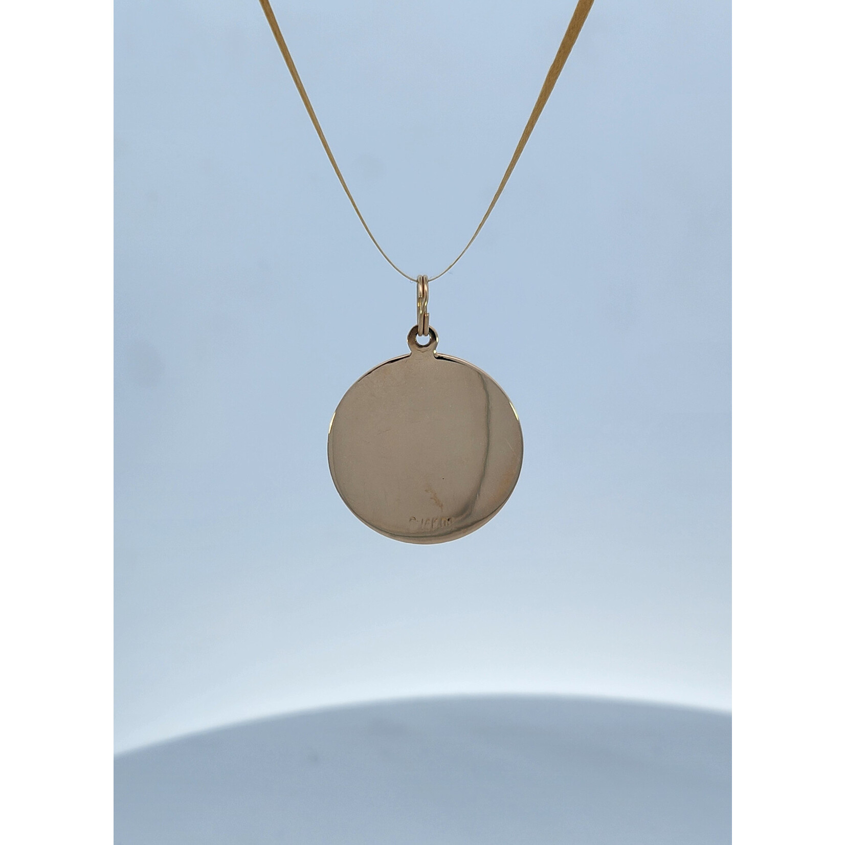 14 Karat Yellow Gold Saint Jude Thaddeus Medal Disc Charm