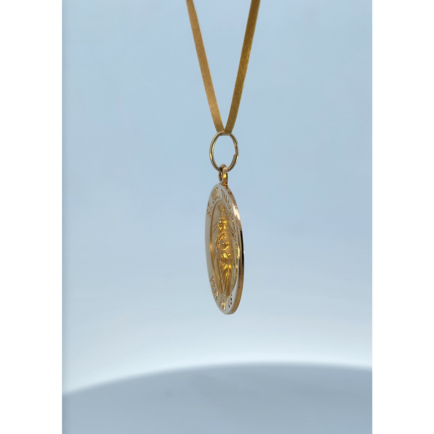 Quality Gold Inc. 14 Karat Yellow Gold Saint Jude Thaddeus Medal Disc Charm