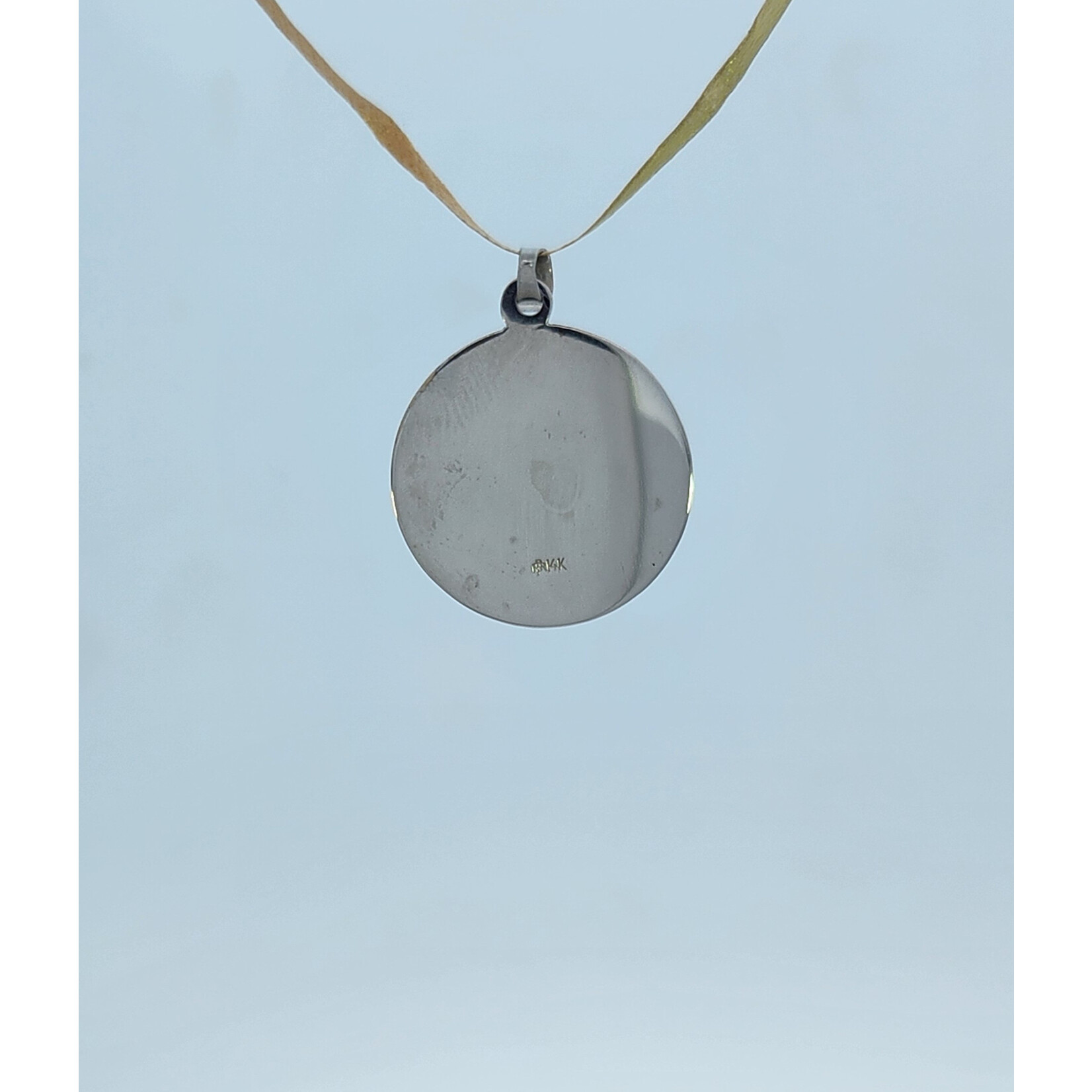 14 Karat White Gold Saint Florian Medal Charm