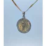 Quality Gold Inc. 14 Karat White Gold Saint Florian Medal Charm