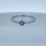 14 Karat White Gold Aquamarine Bezel Ring
