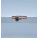 Kabana 14 Karat Rose Gold Aquamarine Bezel Ring