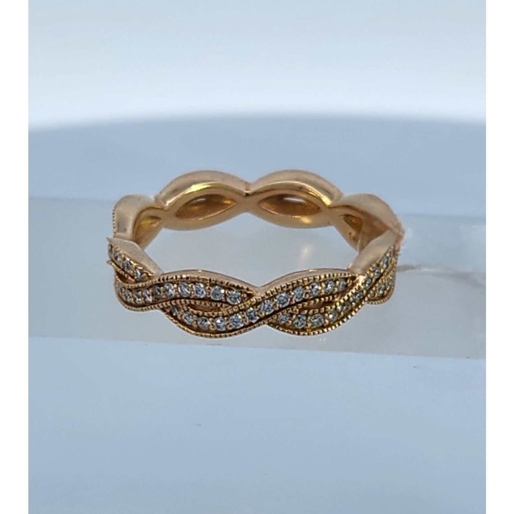 Art Carved Art Carved Diamond Eternity Twist Wedding Band  #33-V12