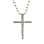 Zeghani 14 Karat Yellow Gold Diamond Cross Necklace