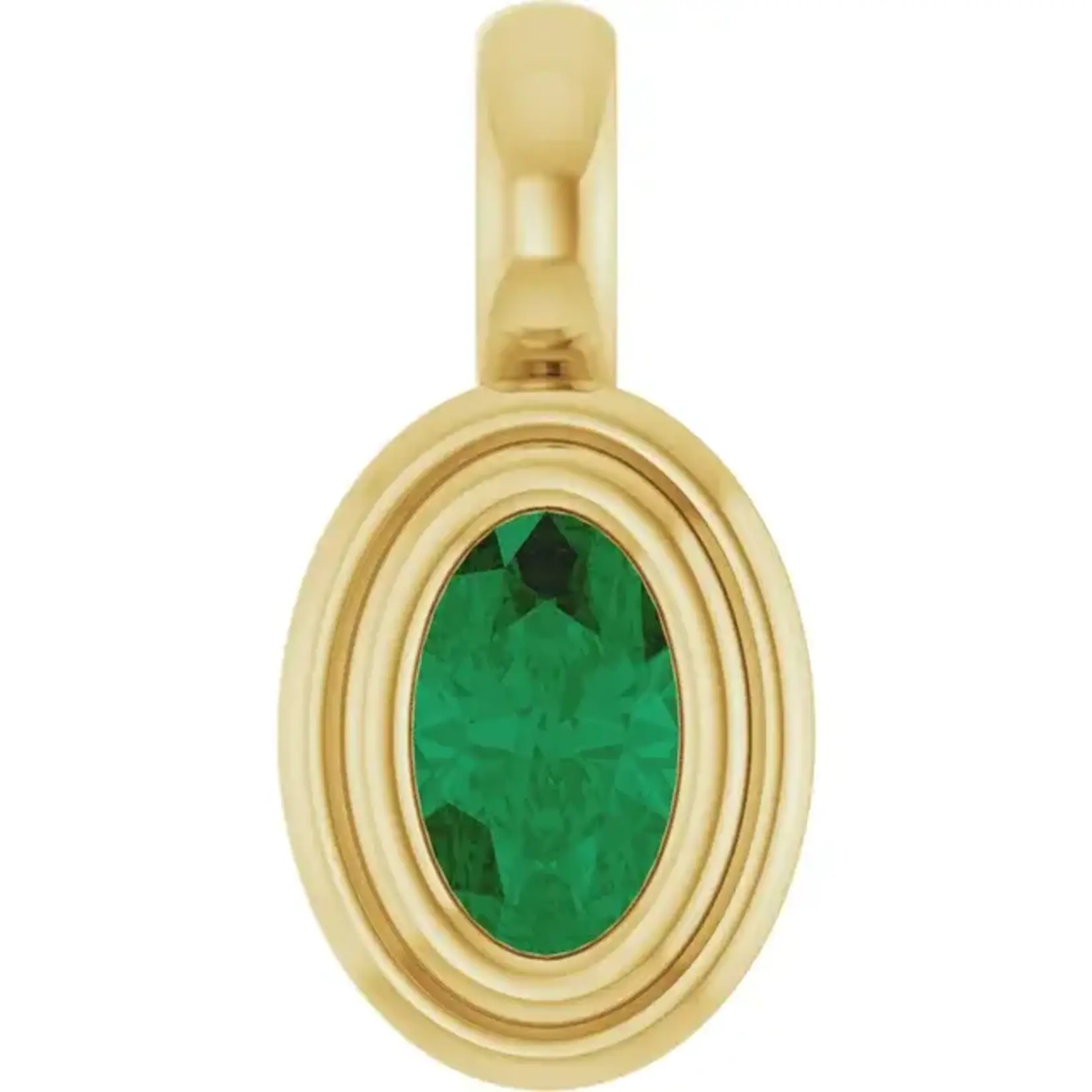 Stuller 14KY Lab-grown  Emerald Oval-cut Pendant